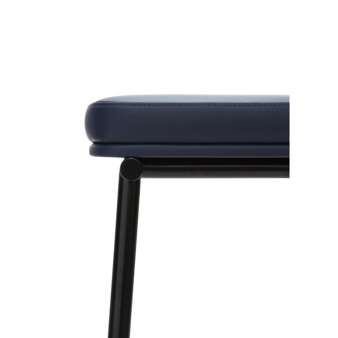 TUBBY TUBE seat (Part II/II) -  Painted Navy Blue ash seat assembled on black frame