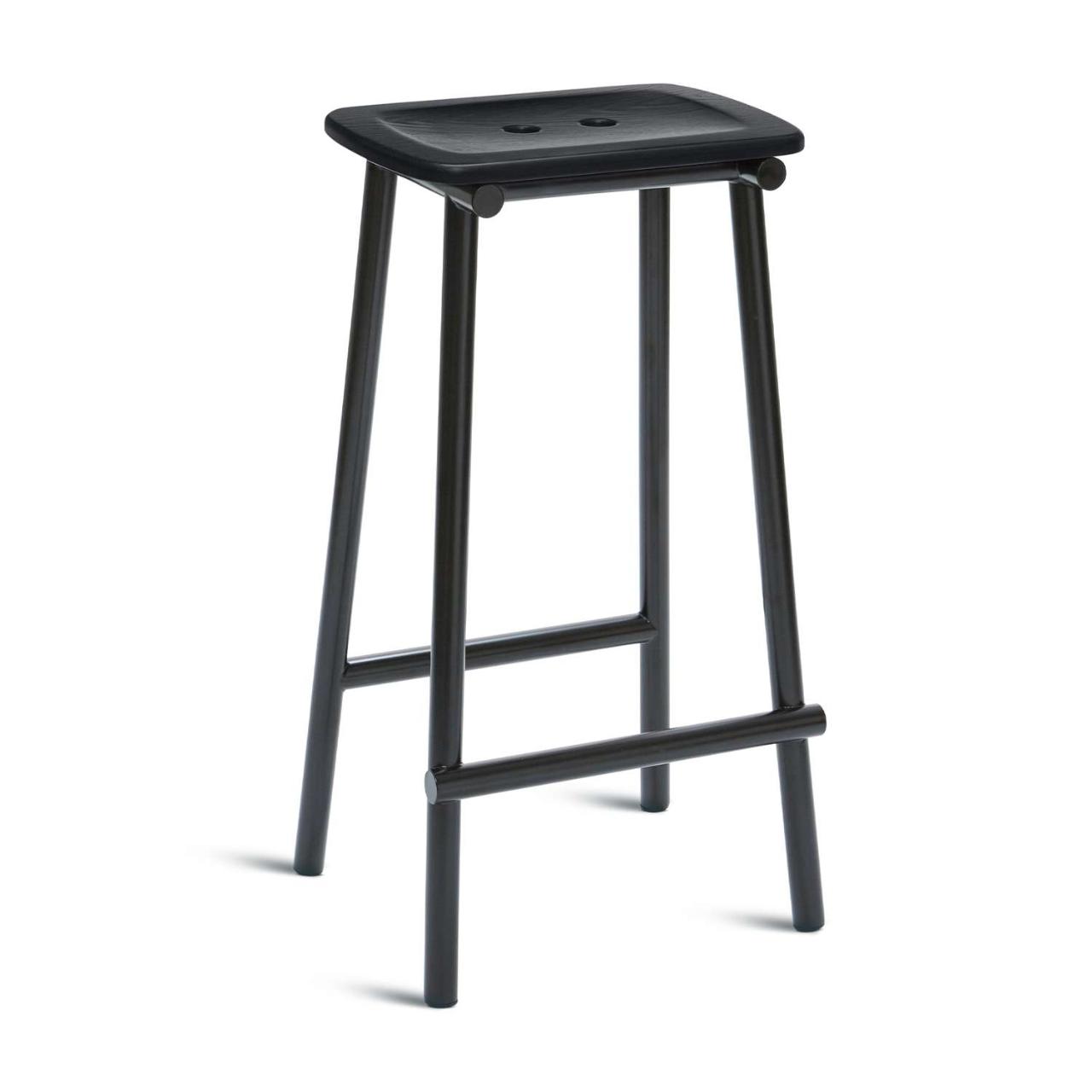 TUBBY TUBE bar stool - Black with Black ash seat