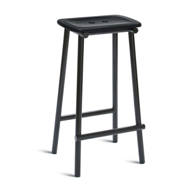 TUBBY TUBE bar stool - Black with Black ash seat