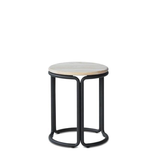 HARDIE stool - Black frame with natural ash seat