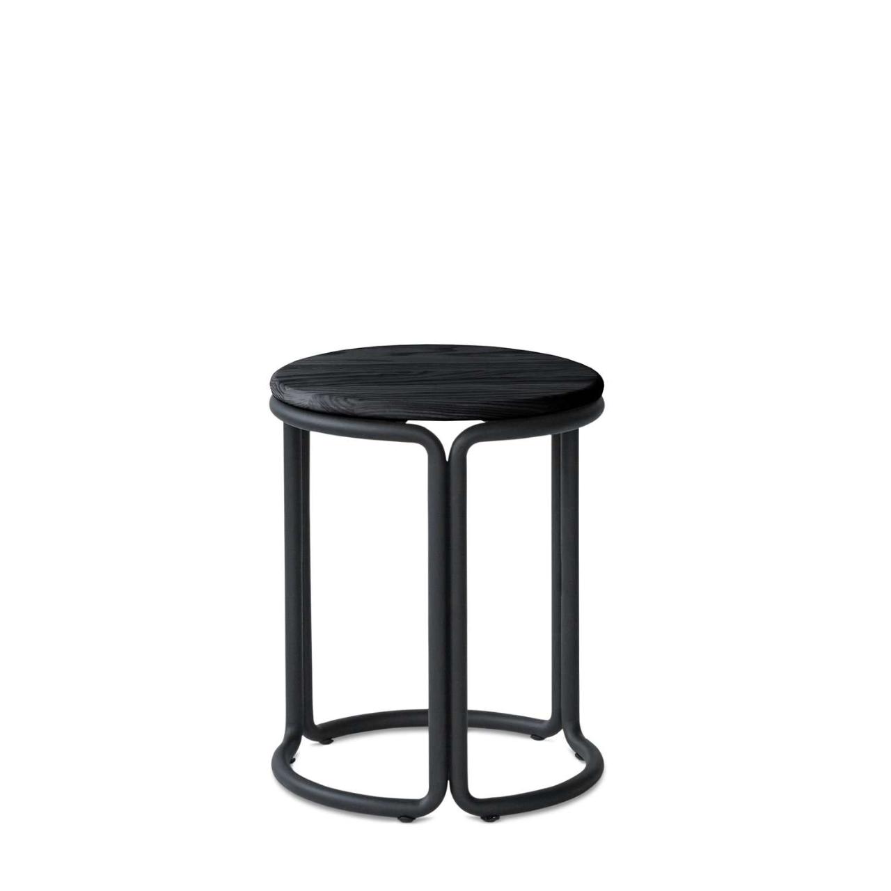 HARDIE stool - Black frame with Black ash seat