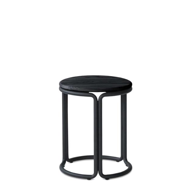 HARDIE stool - Black frame with Black ash seat