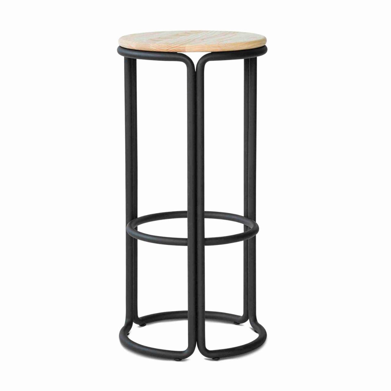 HARDIE bar stool - Black stel med Black ask sæde