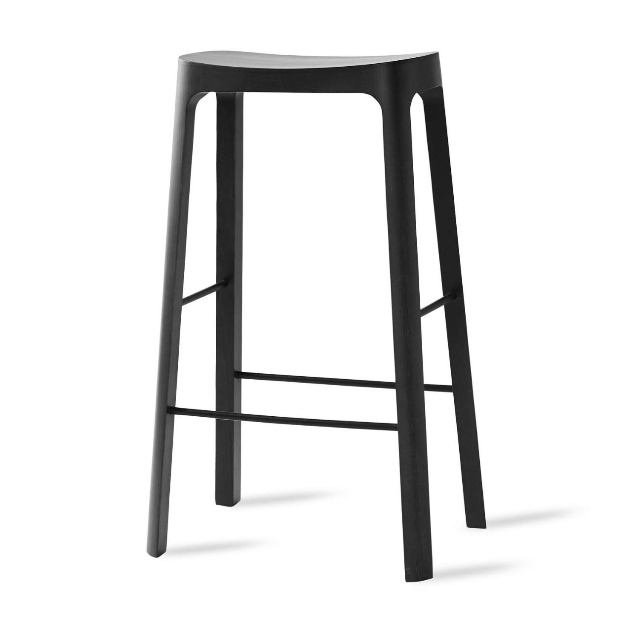 CROFTON bar stool - SH78 - sortbejdset fyrretræ