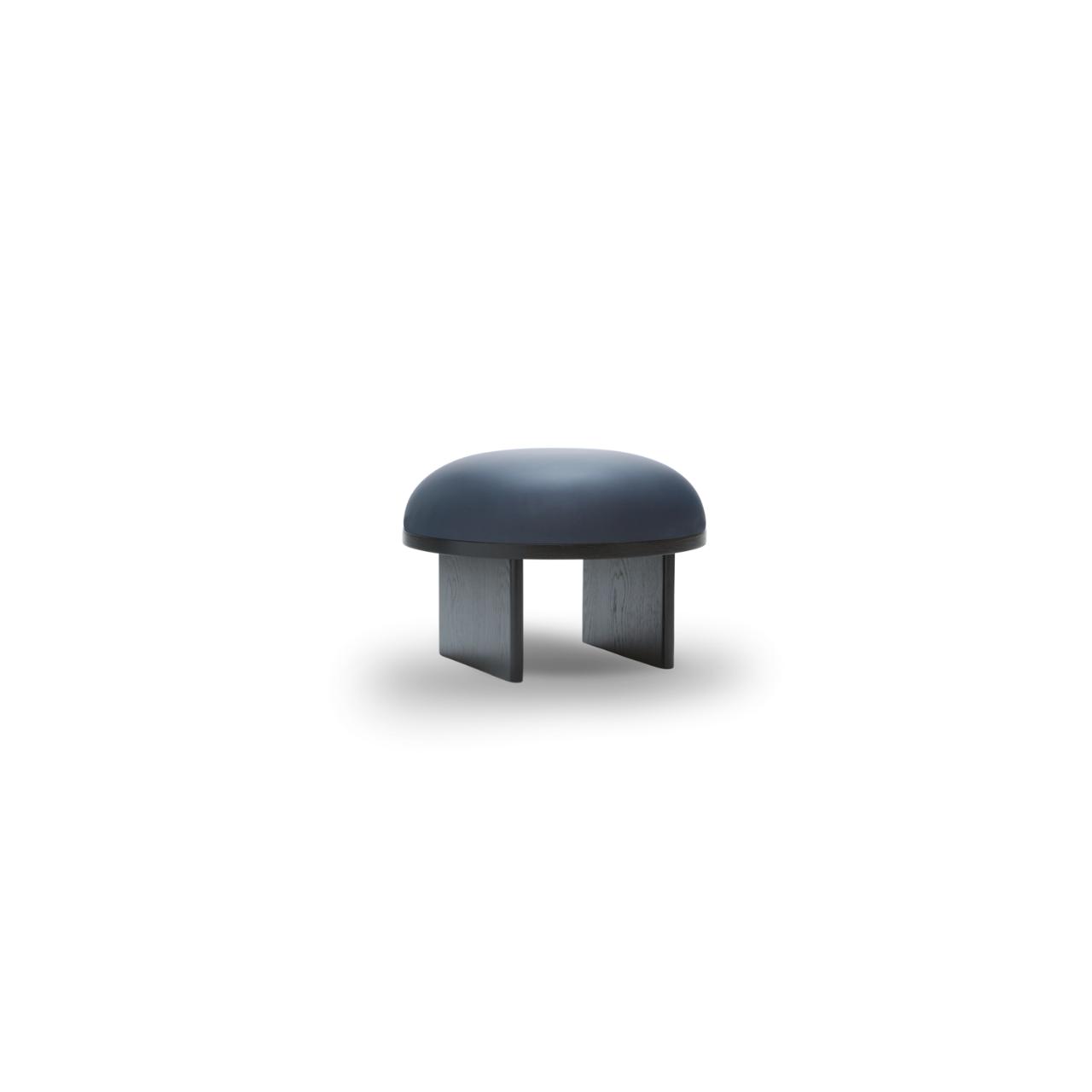 ANZA pouf (Part I/III) - ø65 x H44 cm - Stained Black (on oak) frame