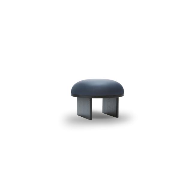 ANZA pouf (Part I/III) - ø65 x H44 cm - Stained Black (on oak) frame