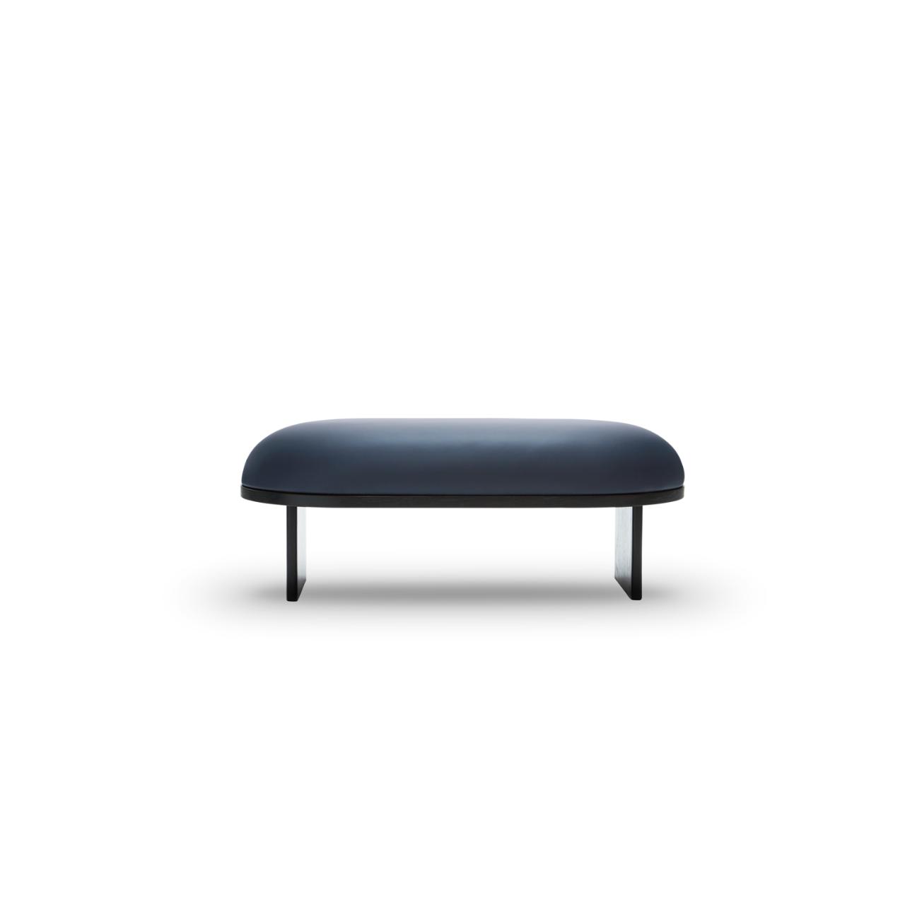 ANZA 120 bench - L120 x W65 x H44 cm - Stained Black (on oak) frame
