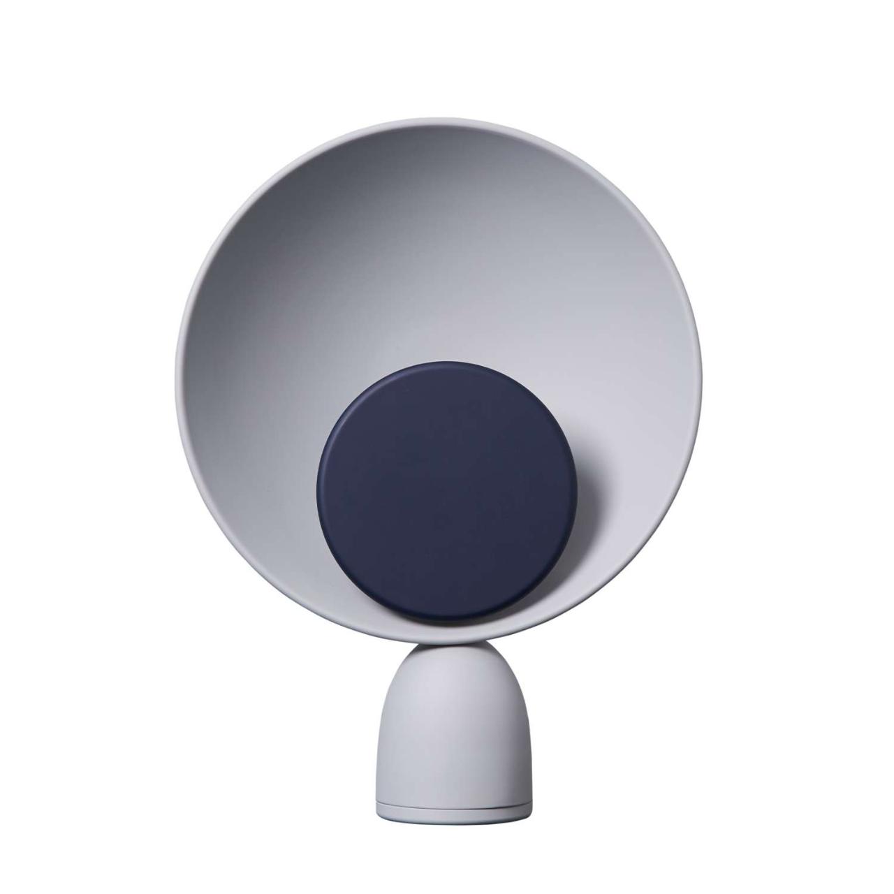 BLOOPER table lamp Ash Grey with Navy Blue disc