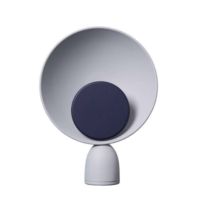 BLOOPER table lamp Ash Grey with Navy Blue disc