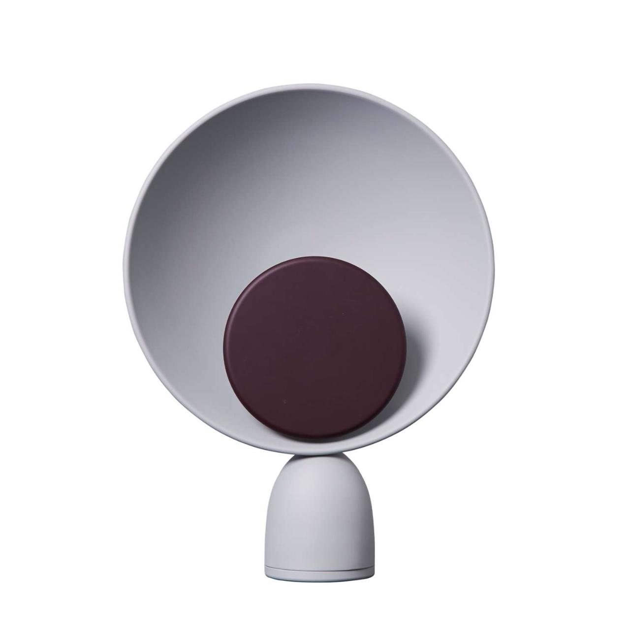 BLOOPER table lamp - Ash Grey with Fig Purple disc