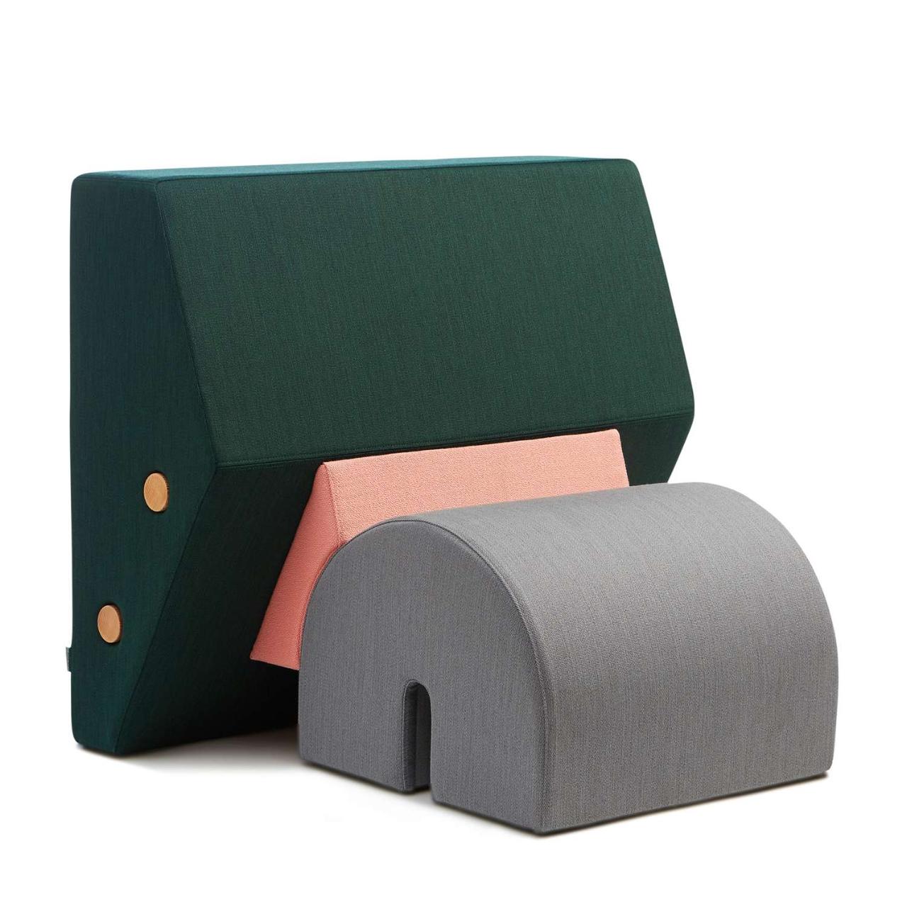 KEYSTONE lounge chair - Green/Pink/Grey