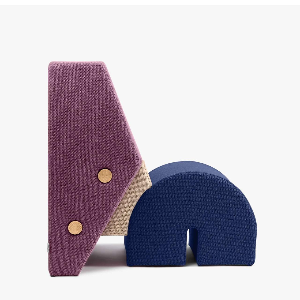 KEYSTONE lounge chair - Fig Purple/Off White/ Navy Blue