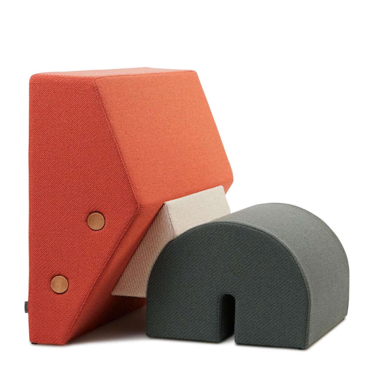 KEYSTONE lounge chair - Peach/Off White/Grey