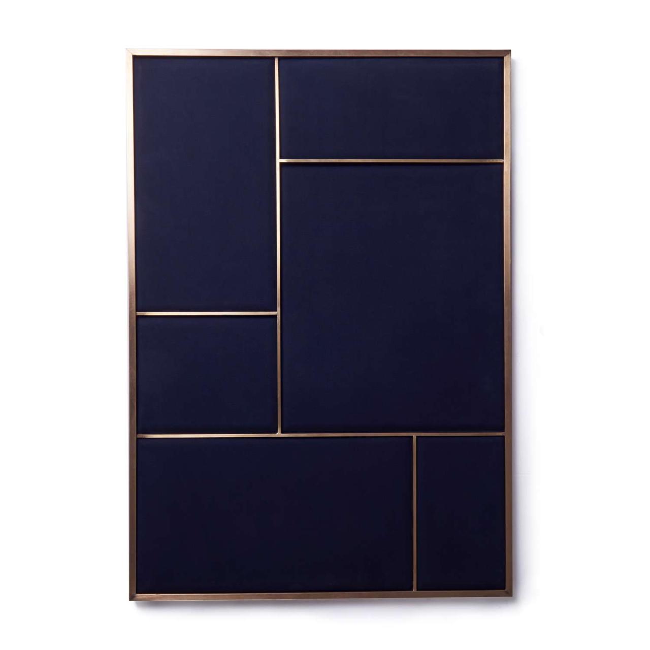 NOUVEAU PIN - Large - Brass - Navy Blue