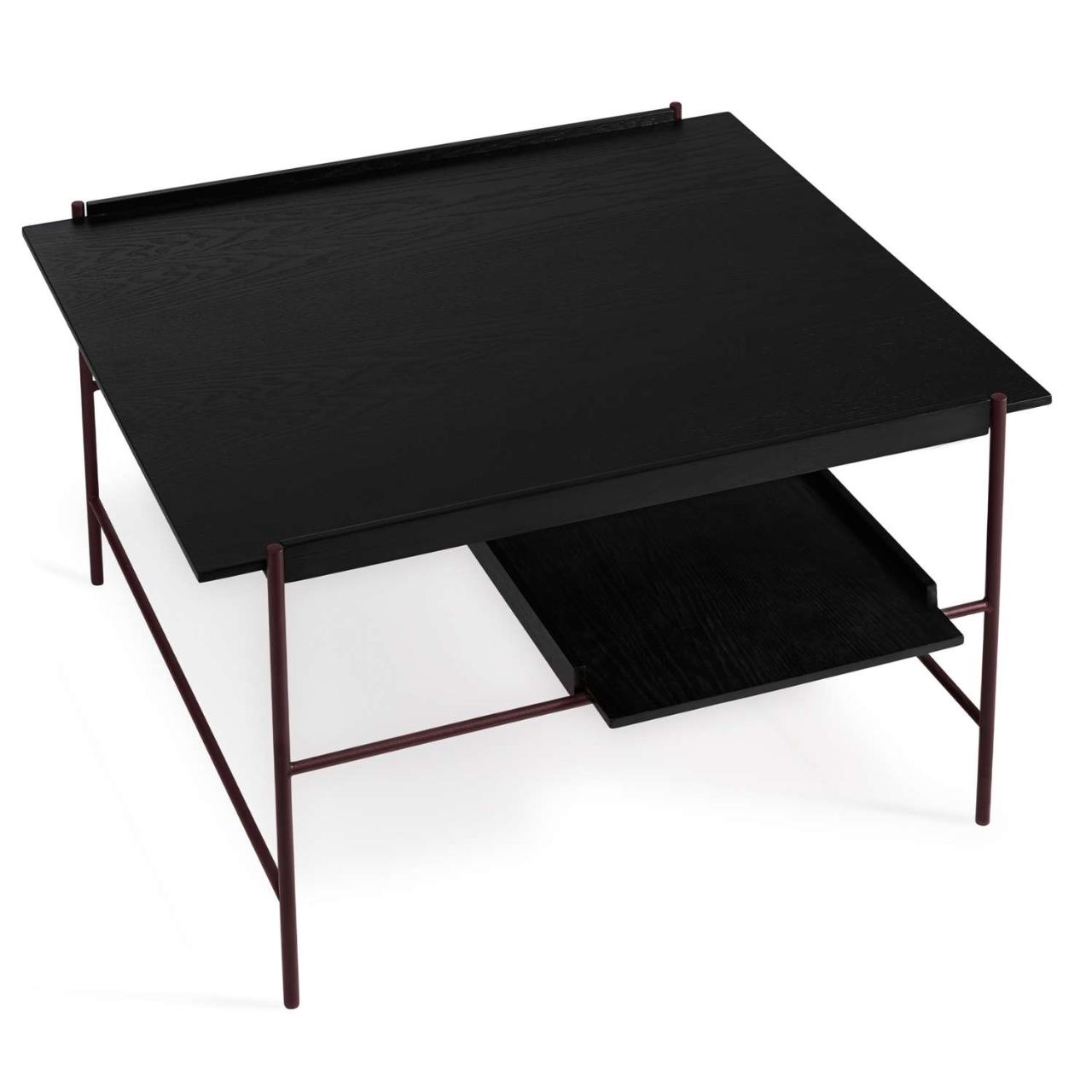 KANSO coffee table - Black ash - Fig Purple frame
