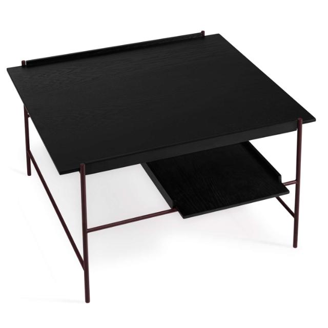 KANSO coffee table - Black ash - Fig Purple frame