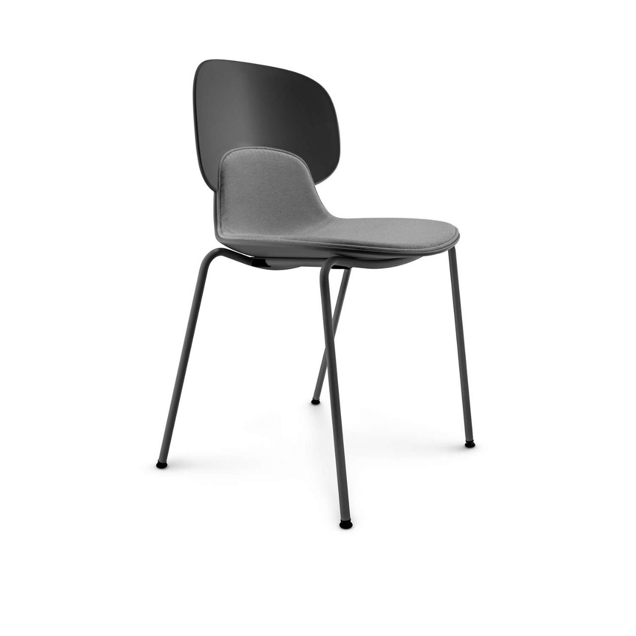 COMBO dining chair w. seat upholstery - Black