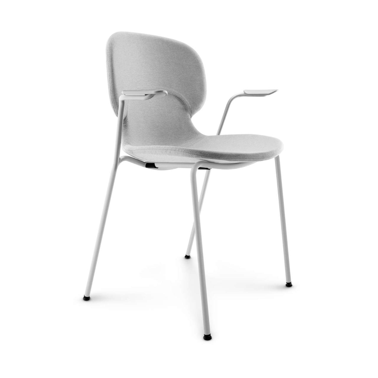 COMBO shell chair, w. full upholstery, white