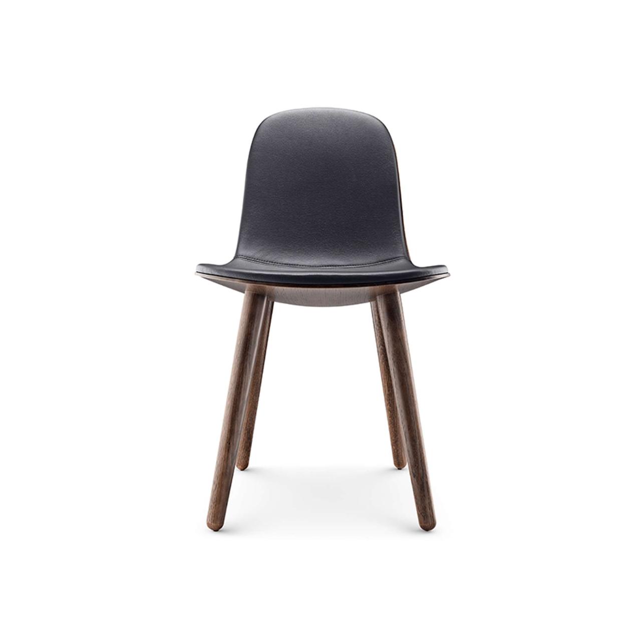 YUUGA dining chair - Smoked oak/Black leather