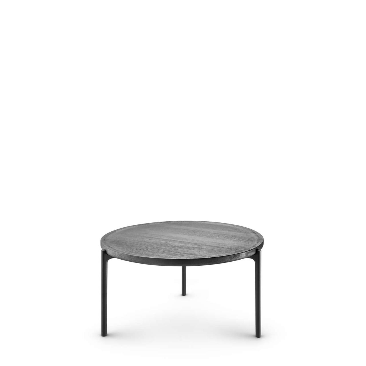 SAVOYE table - Oak black stained oiled - ø60x35 cm