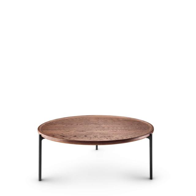 SAVOYE table - Oak smoke stained oiled - ø90x35 cm