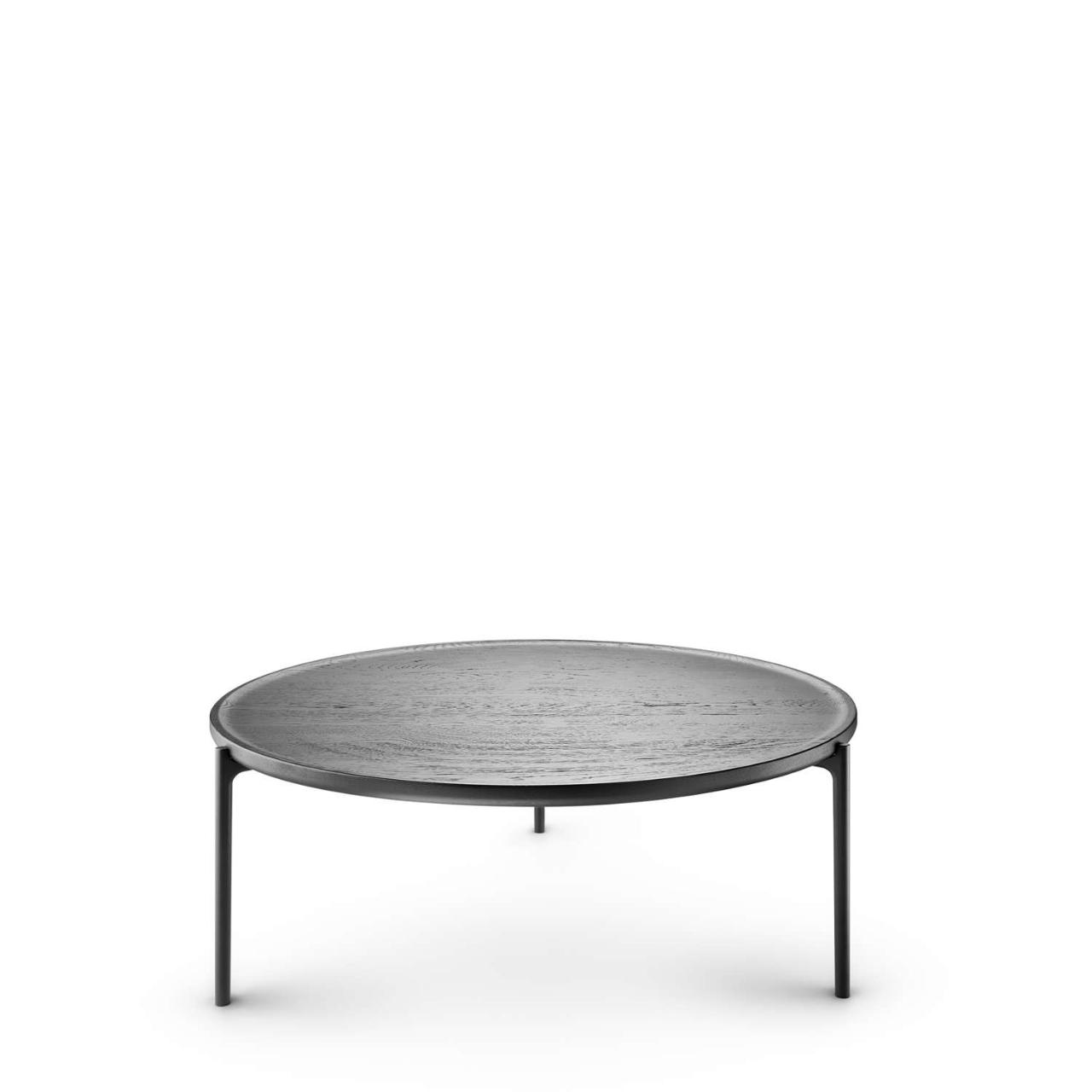 SAVOYE table - Oak black stained oiled - ø90x35 cm