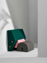 KEYSTONE lounge chair - Green/Pink/Grey