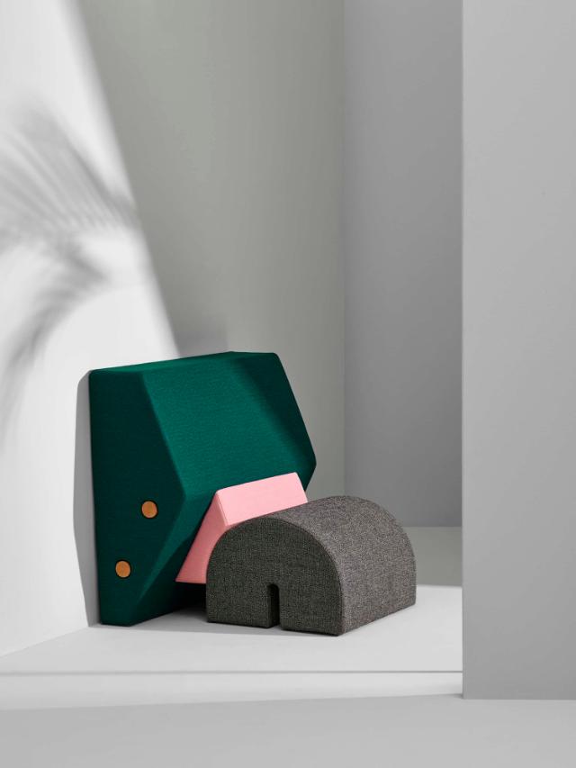 KEYSTONE lounge chair - Green/Pink/Grey