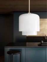 MEGUMI pendant - ø18 cm - Brass / Opal glass