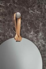 Rope Spejl - Ø70 cm - med læderstrop