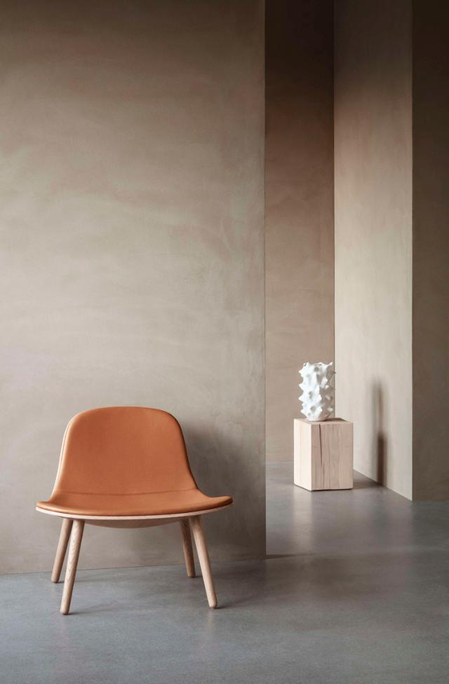 Yuuga Loungestol - Olieret eg m. cognac læder