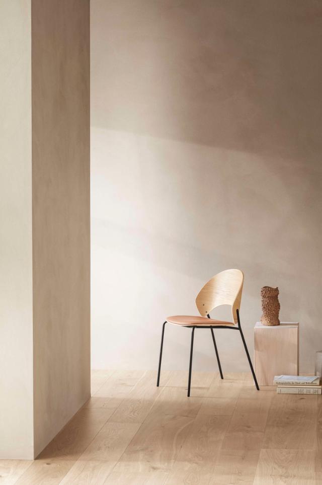 Dosina spisebordsstol - Olieret eg m. cognac læder polstring