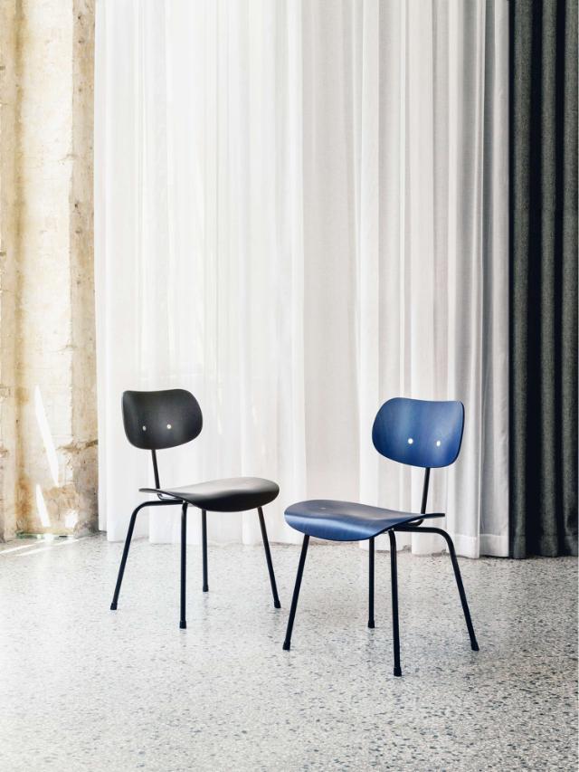 EIERMANN SE68 chair - Cobalt Blue/chrome frame