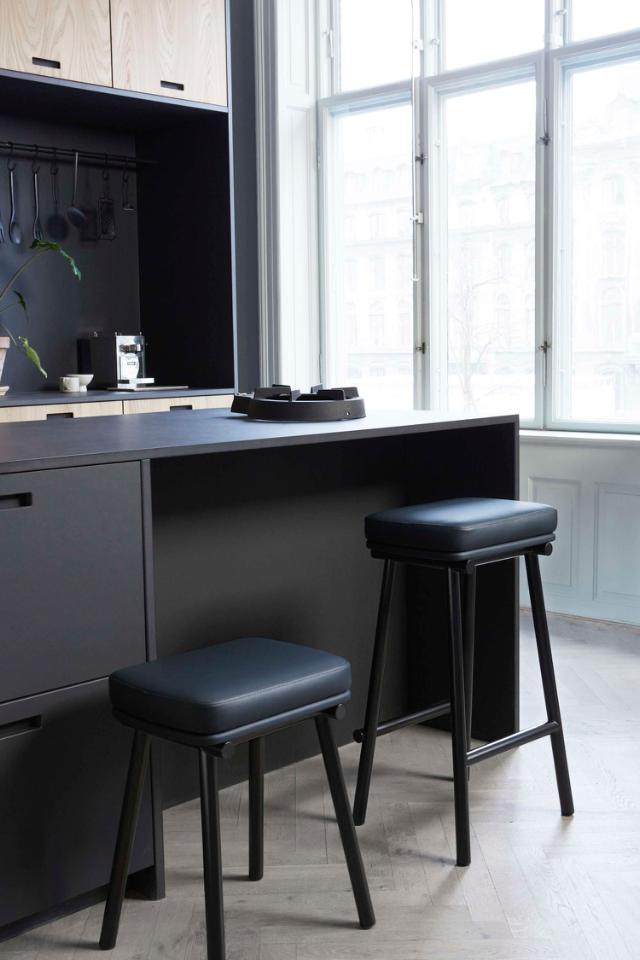TUBBY TUBE bar stool (Part I/II) -  Black frame