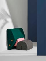 KEYSTONE lounge chair - Green/Pink/Grey