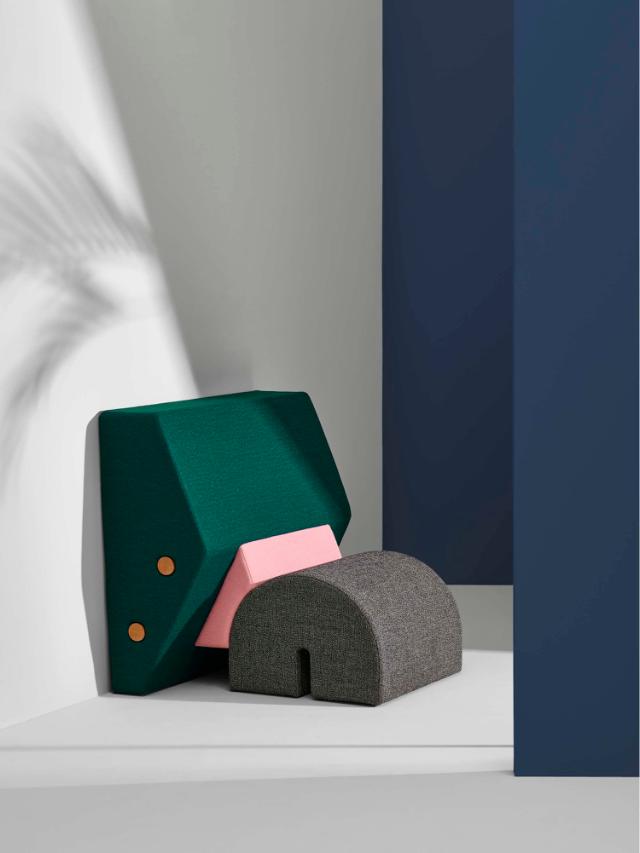 KEYSTONE lounge chair - Green/Pink/Grey