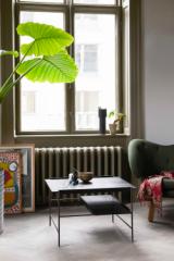 KANSO coffee table - Black ash - Fig Purple frame