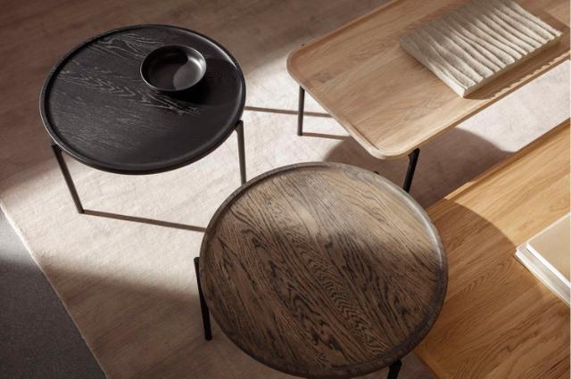 Savoye lounge table - Ø60 cm - 42 cm - Smoked oak