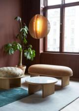 ANZA coffee table - ø65x29 cm - white carraca marble/natural oak