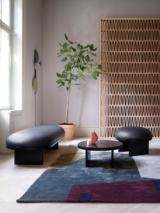 ANZA pouf (Part I/III) - ø65 x H44 cm - Stained Black (on oak) frame