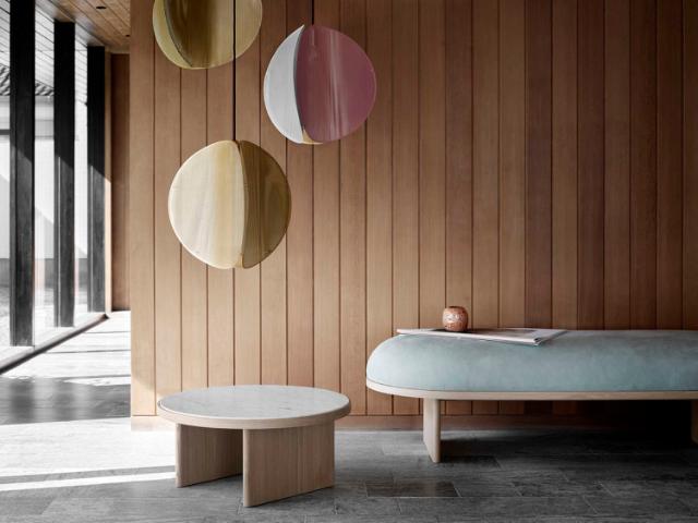 ANZA table - ø65 x H29 cm - Frame natural oak