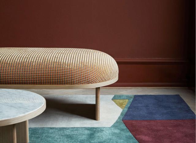 ANZA coffee table - ø65x29 cm - white carraca marble/natural oak