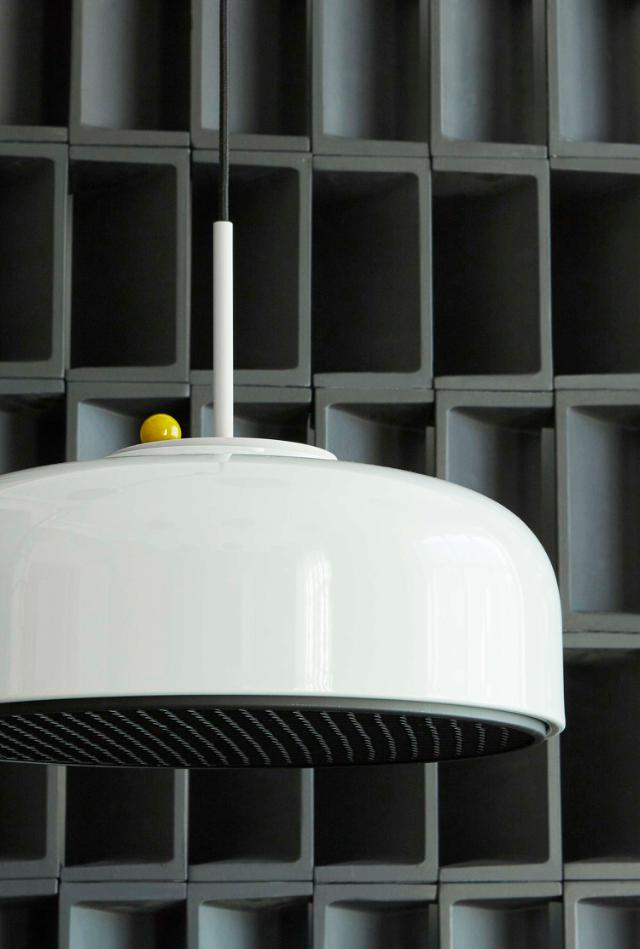 PODGY pendant - Ash Grey with Turmeric Yellow dimmer