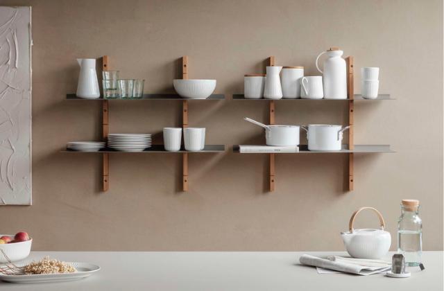 Smile shelves - 80x20 cm - Grey - 2 pcs.