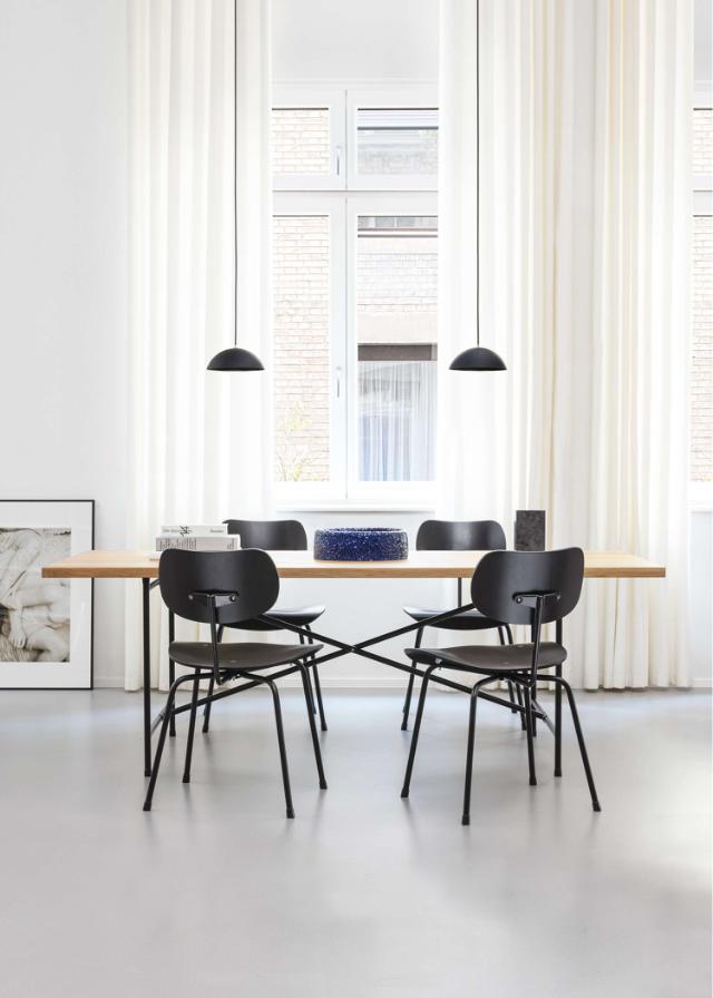 EIERMANN SE68 chair - stained Black/chrome frame