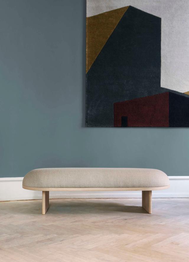 ANZA 160 bench - L160 x W65 x H44 cm - Natural Oak frame
