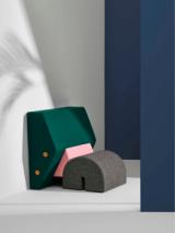 KEYSTONE lounge chair - Fig Purple/Off White/ Navy Blue