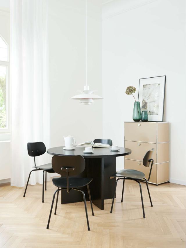 EIERMANN SE68 chair - stained Black/chrome frame