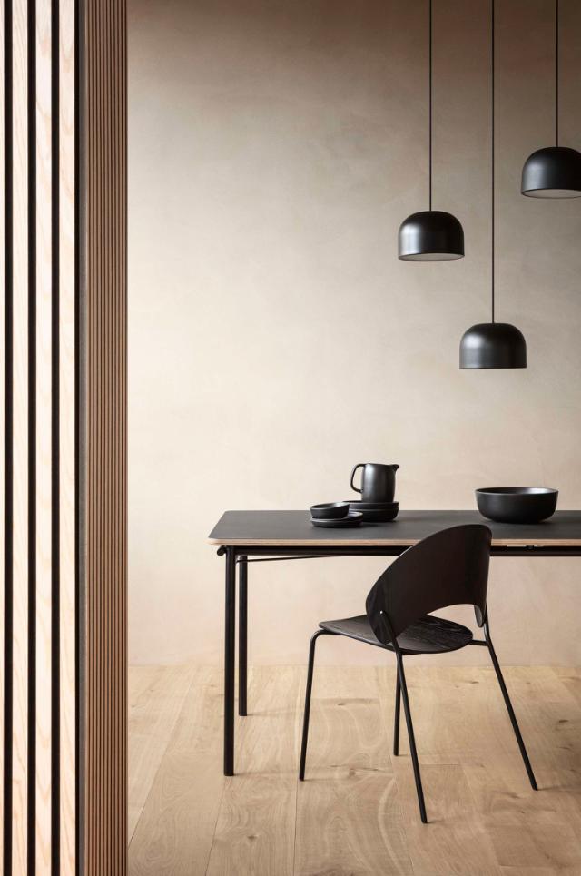 Taffel dining table - Black - 90x200/320 cm
