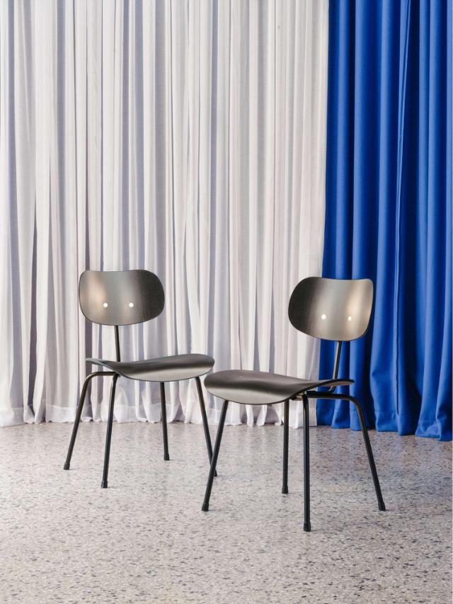 EIERMANN SE68 chair - stained Black/chrome frame